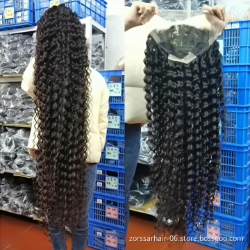 Best hd virgin wig vendor natural peruvian 13*6 lace front half wig human hair full lace deep curly frontal wigs for black women